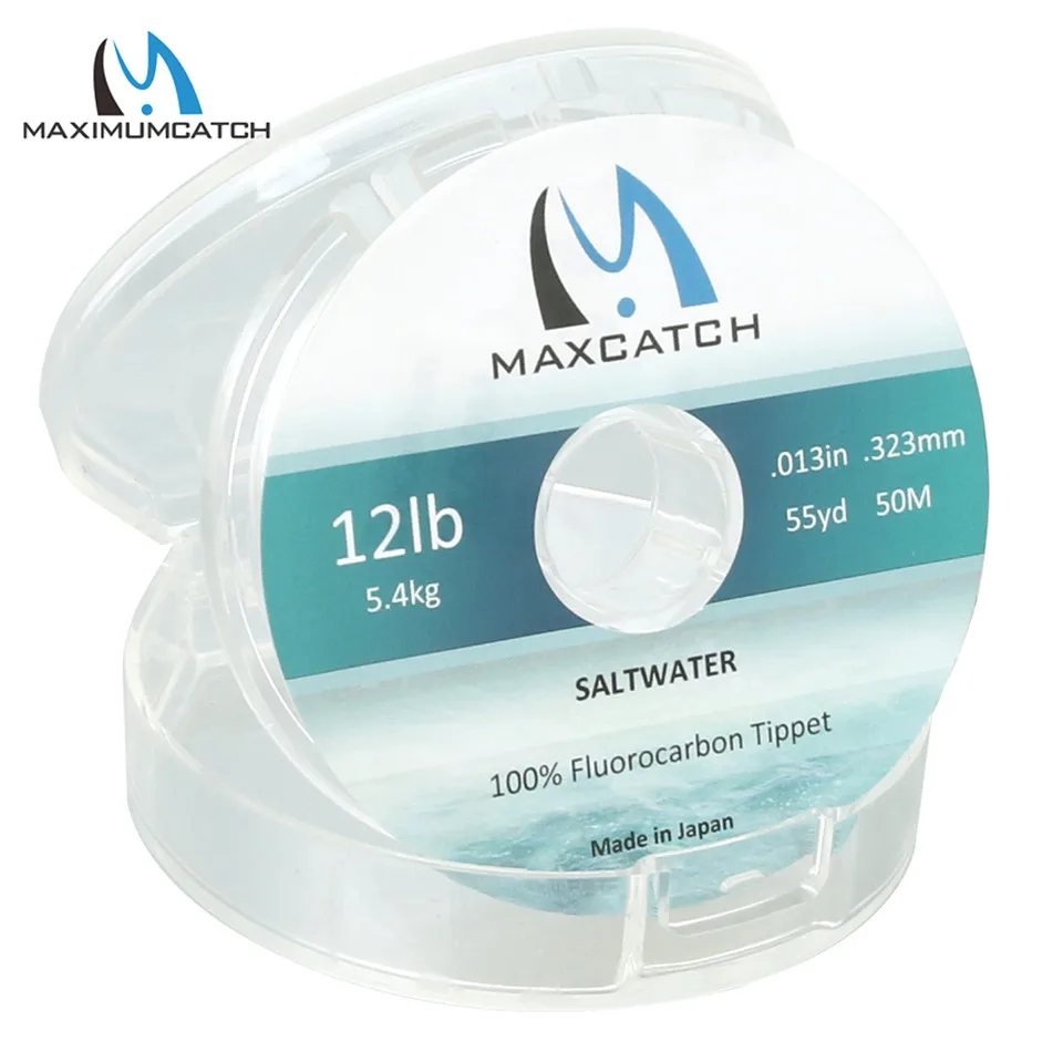 Maximumcatch 50M 12lb/16lb/20lb Tippet Fly Line Clear Color 100% Fluorocarbon Saltwater Fishing | Спорт и развлечения