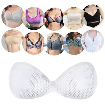 Honeycomb Silicone Bra Inserts Breathable Perforated Push Up Booster Pads Breast Enhancers Semi-Adhesive Bikini Cushion