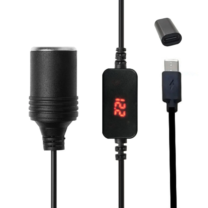 LX0B USB C PD женский Тип Male к 12В автомобильный разъем Питание кабель с Выходное