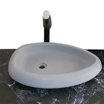Oval cement wash basin plain concrete no hole platform basin art basin above counter basin
Oval cement wash basin plain concrete no hole platform basin art basin above counter basin