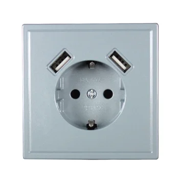 wall electronic socket eu standard power outlet with dual home usb plug charger power socket with usb Grey color J5-01
wall electronic socket eu standard power outlet with dual home usb plug charger power socket with usb Grey color J5-01