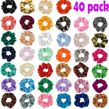 40Pcs Satin Elastic Hair Bands Scrunch Ponytail Holder Scrunchy Hair Ties Women 
40Pcs Satin Elastic Hair Bands Scrunch Ponytail Holder Scrunchy Hair Ties Women