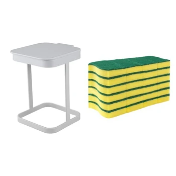 1x Office Small Garbage Bin Desktop Trash Can Flip Lid White & 30 Pcs Wave Double-Sided Decontamination Sponge Wipe
1x Office Small Garbage Bin Desktop Trash Can Flip Lid White & 30 Pcs Wave Double-Sided Decontamination Sponge Wipe
