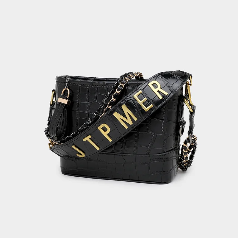 2020 Crocodile Pattern Hobo Bag New Style Graceful Lettered Wide-Strap Handbag Chain Shoulder Bucket Bag
2020 Crocodile Pattern Hobo Bag New Style Graceful Lettered Wide-Strap Handbag Chain Shoulder Bucket Bag
