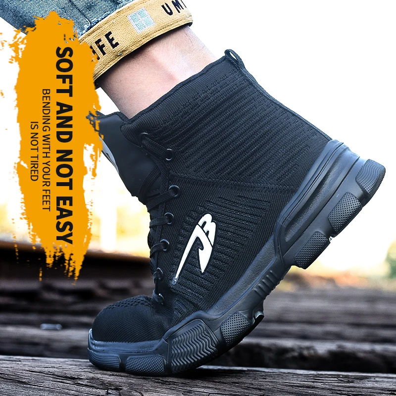 Men‘s Safety Shoes Steel Toe Work Boots Lightweight Puncture Proof Work Shoes Breathable Sneakers image 11