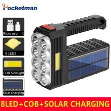Portable solar flashlight searchlight cob work light portable Spotlight emergency light outdoor Solar light with side light
Portable solar flashlight searchlight cob work light portable Spotlight emergency light outdoor Solar light with side light