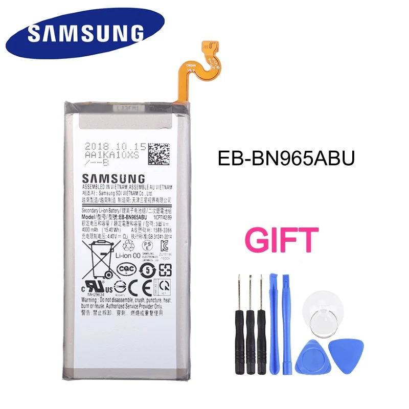 Оригинальный сменный аккумулятор Samsung Galaxy Note9 Note 9 N9600 SM-N9600 4000 мАч для телефона |