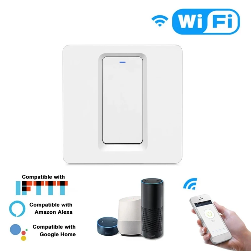 WiFi Smart Home Light Switch Push Button Smart Life/Tuya APP Remote Control Wall Switch Compatible for Alexa Google Home,Voice C
WiFi Smart Home Light Switch Push Button Smart Life/Tuya APP Remote Control Wall Switch Compatible for Alexa Google Home,Voice C