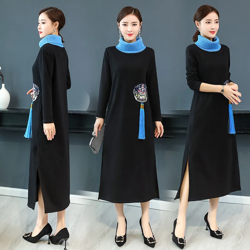 2019 Autumn And Winter New Style Korean-style High Collar Fleece Warm Tassels Design Mid-length National Wind Dress Women's
2019 Autumn And Winter New Style Korean-style High Collar Fleece Warm Tassels Design Mid-length National Wind Dress Women's
