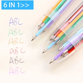 6 In 1 Plastic Pens with Multi-color Models Multi-colored Ballpoint Pen Push Type Pen Stationery School Office Tools Funny Pen
6 In 1 Plastic Pens with Multi-color Models Multi-colored Ballpoint Pen Push Type Pen Stationery School Office Tools Funny Pen