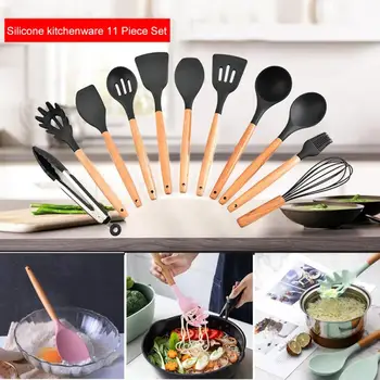 11pcs Scratch Proof Heat Resistant Non Stick Kitchen Utensils Set Home Frying Silicone Spatula With Storage Barrel Cooking Tools
11pcs Scratch Proof Heat Resistant Non Stick Kitchen Utensils Set Home Frying Silicone Spatula With Storage Barrel Cooking Tools