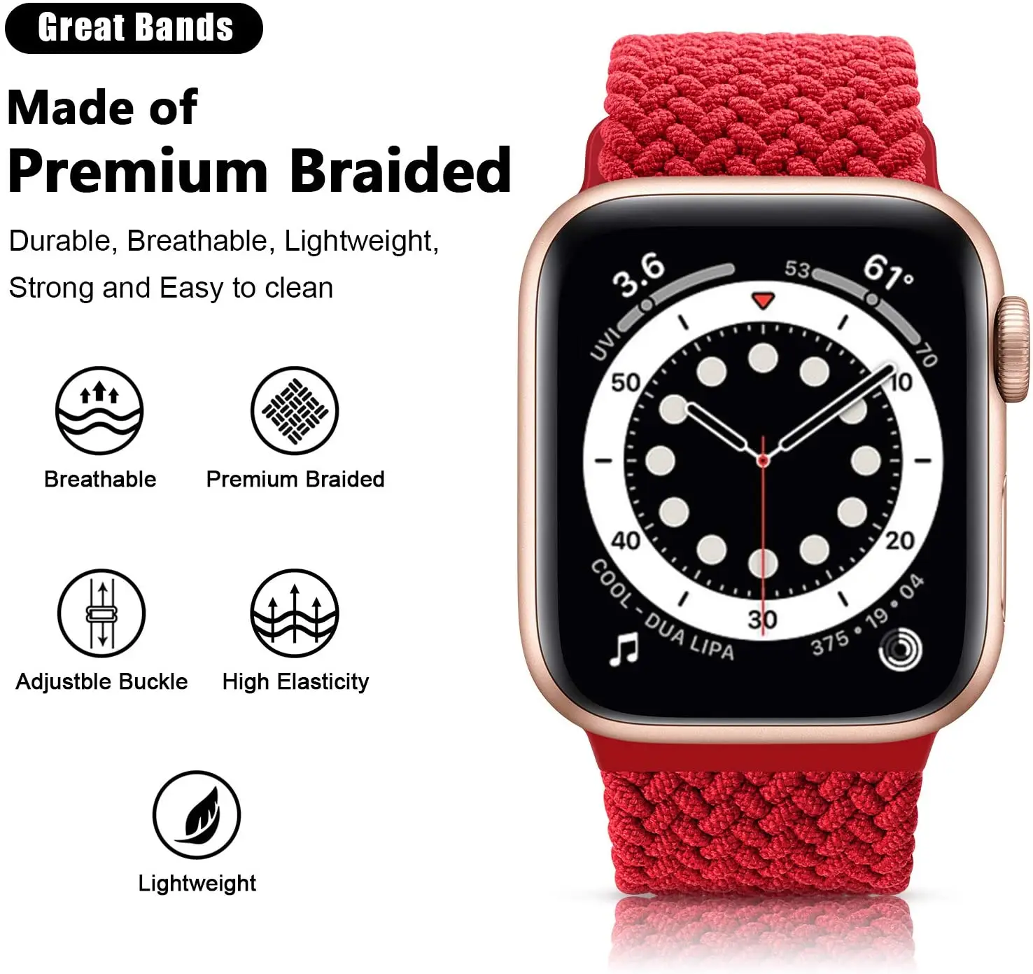 For Apple watch band 44mm 40mm 45mm 49mm 41mm 45 mm correa Braided Solo Loop bracelet iWatch series 8 9 3 se 5 6 7 Ultra 2 Strap For Apple watch band 44mm 40mm 45mm 49mm 41mm 45 mm correa Braided Solo Loop bracelet iWatch series 8 9 3 se 5 6 7 Ultra 2 Strap