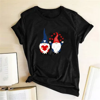 Women Couple Tshirt Love Assortis Gnome Print Round Neck Funny Kawaii T Shirt Harajuku Graphic Tees Tops Valentine's Day Gift 
Women Couple Tshirt Love Assortis Gnome Print Round Neck Funny Kawaii T Shirt Harajuku Graphic Tees Tops Valentine's Day Gift