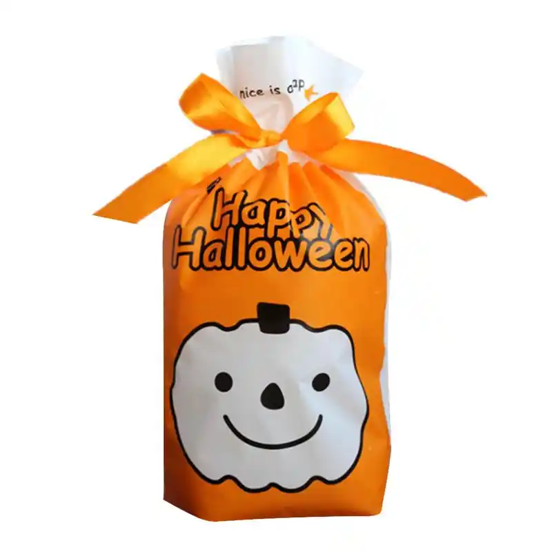 halloween gift candy drawstring bag candy smile pumpkin cookie