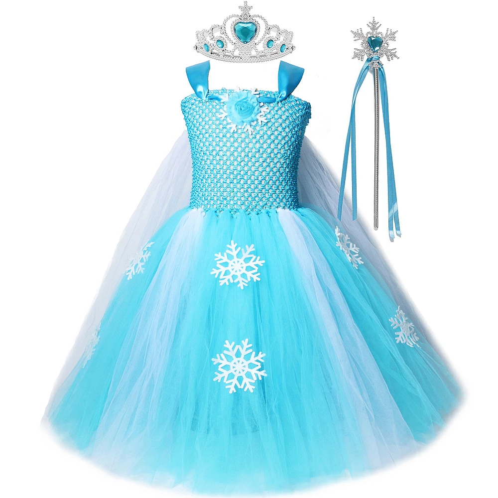 Queen Elsa Dresses For Girls Long Tutu Dress With Cloak Kids Cosplay Halloween Costumes New Year Snowflake Crown Princess Outfit
Queen Elsa Dresses For Girls Long Tutu Dress With Cloak Kids Cosplay Halloween Costumes New Year Snowflake Crown Princess Outfit
