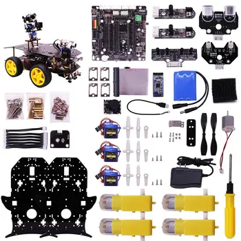 Ultimate Starter Kit for Raspberry Pi 4/1G HD Camera Programmable Smart Robot Car Kit with 4WD Electronics Education DIY Stem
Ultimate Starter Kit for Raspberry Pi 4/1G HD Camera Programmable Smart Robot Car Kit with 4WD Electronics Education DIY Stem