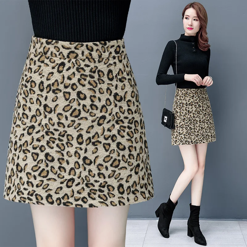 Wool Skirt Autumn Women's 2019 New Style Leopord Pattern A- line Skirt Small xiang feng High-waisted Short Skirt
Wool Skirt Autumn Women's 2019 New Style Leopord Pattern A- line Skirt Small xiang feng High-waisted Short Skirt