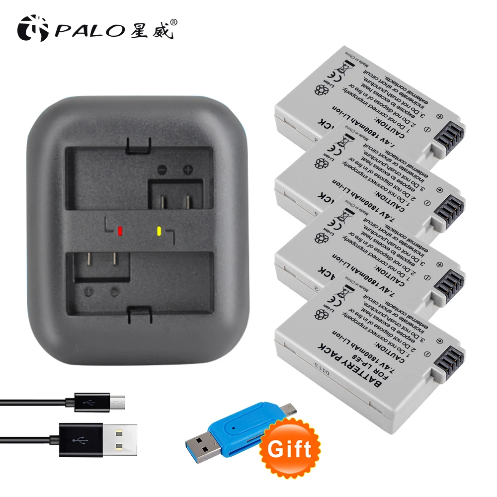 4pcs LP-E8 LPE8 LP E8 1800mAh 7.4V camera battery pack USB fast charger for Canon EOS 550D 600D 650D 700D X4 X5 X6i X7i T2i T3i
4pcs LP-E8 LPE8 LP E8 1800mAh 7.4V camera battery pack USB fast charger for Canon EOS 550D 600D 650D 700D X4 X5 X6i X7i T2i T3i