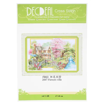 New DIY Handmade Needlework Cross Stitch Set 67 * 48cm Flower villa pattern Embroidery Kit 14CT Cross-Stitching Home Decoration
New DIY Handmade Needlework Cross Stitch Set 67 * 48cm Flower villa pattern Embroidery Kit 14CT Cross-Stitching Home Decoration