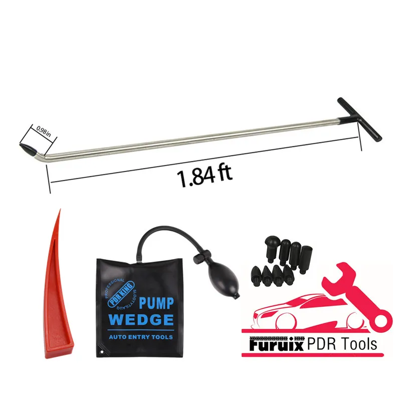 FURUIX PAINTLESS DENT REPAIR ROD DENT REMOVAL TOOLS CAR DENT WINDOW PROTECTION PUMP WEDGE FOR HAIL DAMAGE TOOL SET WITH 8 HEADS
FURUIX PAINTLESS DENT REPAIR ROD DENT REMOVAL TOOLS CAR DENT WINDOW PROTECTION PUMP WEDGE FOR HAIL DAMAGE TOOL SET WITH 8 HEADS