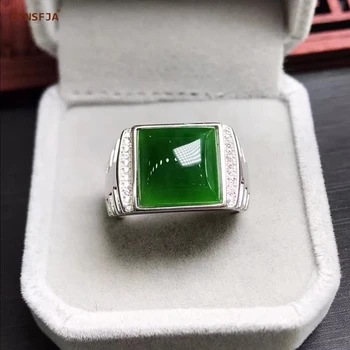 CYNSFJA Real Certified Natural Hetian Jade Jasper 925 Sterling Silver Lucky Men's Amulets Green Jade Ring High Quality Resizable
CYNSFJA Real Certified Natural Hetian Jade Jasper 925 Sterling Silver Lucky Men's Amulets Green Jade Ring High Quality Resizable