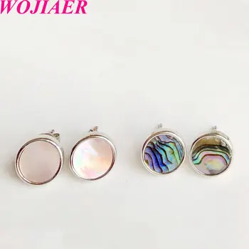 WOJIAER Natural Seashell Round Stud Earrings Pink Abalone Shell White Black Simple Ear Jewelry for Women Earring Gift PBV939
WOJIAER Natural Seashell Round Stud Earrings Pink Abalone Shell White Black Simple Ear Jewelry for Women Earring Gift PBV939