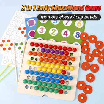 2 in 1 Early Learning Memory Chess Clip Beads Game for Children 3 Years Old Montessori Educational Wooden Toys for Children
2 in 1 Early Learning Memory Chess Clip Beads Game for Children 3 Years Old Montessori Educational Wooden Toys for Children