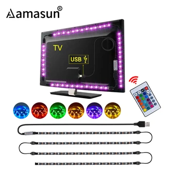 0.5M-3M USB LED Strip 5050 SMD TV Backlight RGB Diode Tape Desktop PC Screen HDTV Background Lighting with 24KEY Remote Control
0.5M-3M USB LED Strip 5050 SMD TV Backlight RGB Diode Tape Desktop PC Screen HDTV Background Lighting with 24KEY Remote Control