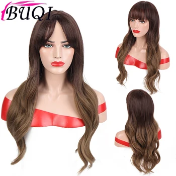 BUQI Long Water Wave Synthetic Hair Heat Resistant Fiber Daily False Hair Black Brown 2 Tone With Bnags Cosplay Wig
BUQI Long Water Wave Synthetic Hair Heat Resistant Fiber Daily False Hair Black Brown 2 Tone With Bnags Cosplay Wig