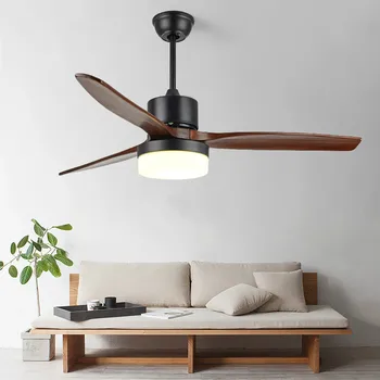 IKVVT Modern Ceiling Fan Light Wooden Black LED Fan Lamp Remote Control 42/48/52 Inch for Livingroom Ventilador De Teto AC220V
IKVVT Modern Ceiling Fan Light Wooden Black LED Fan Lamp Remote Control 42/48/52 Inch for Livingroom Ventilador De Teto AC220V
