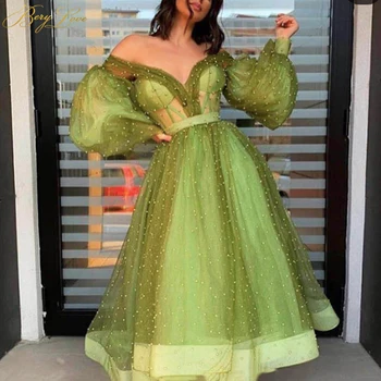 Short Prom Dress Green Fairy Gown Off the Shoulder V Neck Formal Woman A line Pearls Girl Evening Dress Puffy Sleeves Saudi Arab
Short Prom Dress Green Fairy Gown Off the Shoulder V Neck Formal Woman A line Pearls Girl Evening Dress Puffy Sleeves Saudi Arab