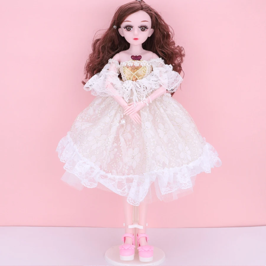 Luxury Embroidery 60CM 18Joints Simulated Smart Doll 3D Real Eye Wedding Dress Doll Toy Model Valentine's Day Gifts 
Luxury Embroidery 60CM 18Joints Simulated Smart Doll 3D Real Eye Wedding Dress Doll Toy Model Valentine's Day Gifts