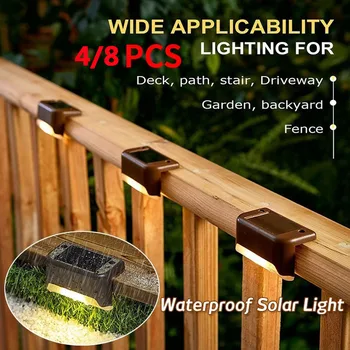 4/8 Pack LED Solar Deck Lights IP65 Waterproof Outdoor Garden Pathway Yard Patio Stairs Steps Fence Lamps 
4/8 Pack LED Solar Deck Lights IP65 Waterproof Outdoor Garden Pathway Yard Patio Stairs Steps Fence Lamps