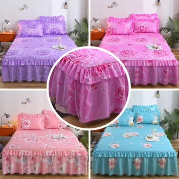 Home Living Hot Sale 6 Colors Romantic Flower Pattern Non-slip Double Layer Dustproof Ruffles Bed Skirt & 2 Pillow Shams
Home Living Hot Sale 6 Colors Romantic Flower Pattern Non-slip Double Layer Dustproof Ruffles Bed Skirt & 2 Pillow Shams