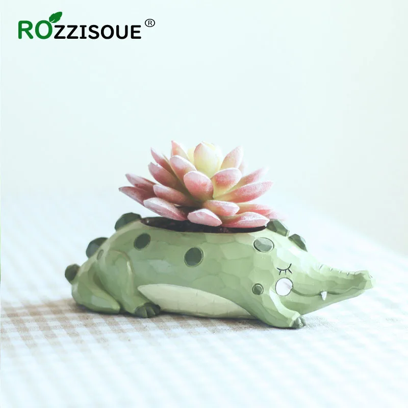 Macetas Para Bonsai Crocodile Animal Planter House Plant Accessories Indoor Cactus Pot Small Pots for Plants Home | Дом и сад