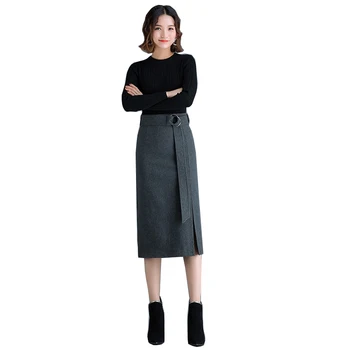 Women's Skirt 2019 Autumn Woolen Long Section Bottoms Winter Office Ladies High Waist Bag Hip Split Skirt Fashion Women Clothing
Women's Skirt 2019 Autumn Woolen Long Section Bottoms Winter Office Ladies High Waist Bag Hip Split Skirt Fashion Women Clothing