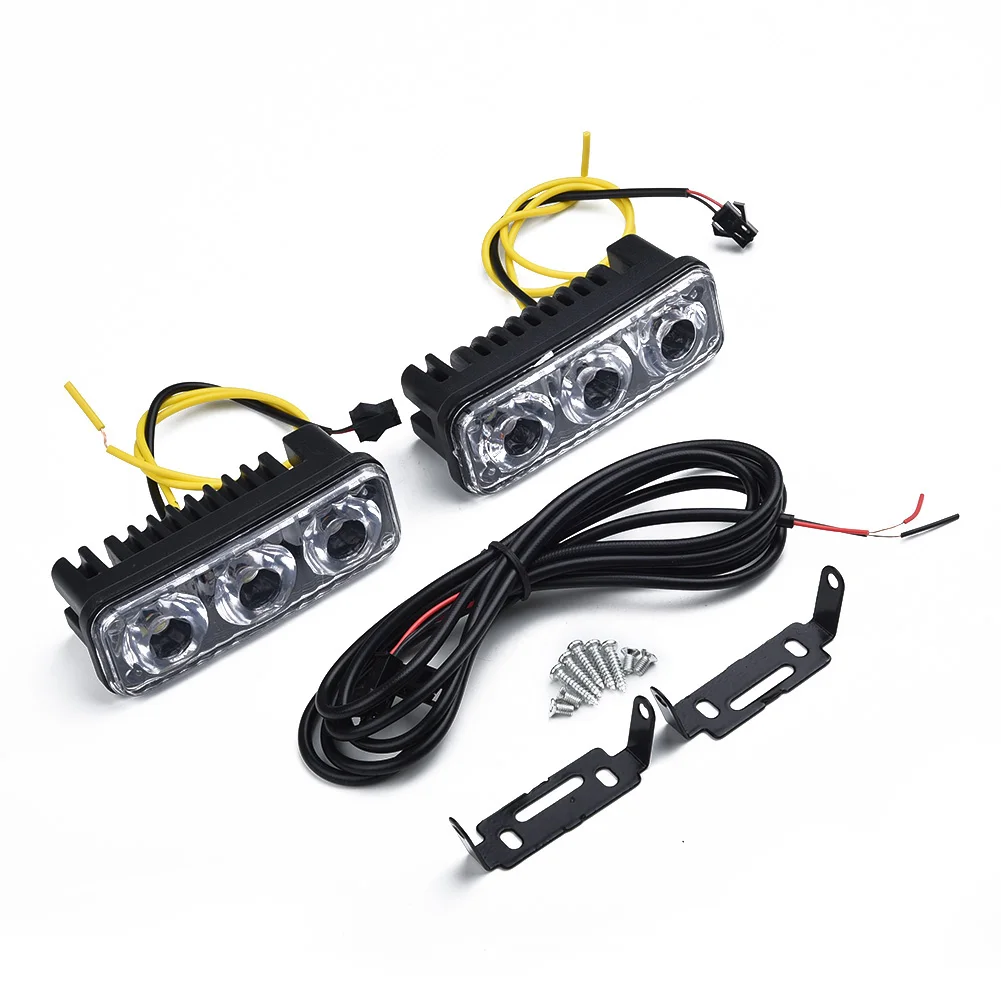 2pcs Car Daytime Running Lights 3-LED White DRL Amber Turn Signal Front Fog Lamp LED Car DRL Plastic Housing+PC Lens
2pcs Car Daytime Running Lights 3-LED White DRL Amber Turn Signal Front Fog Lamp LED Car DRL Plastic Housing+PC Lens