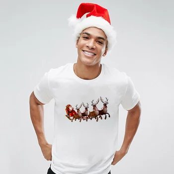 White Suitable All Seasons Tshirt Male Tops Cute deer with Christmas Hat T Shirt Men Fashion Merry Christmas Harajuku T-shirt
White Suitable All Seasons Tshirt Male Tops Cute deer with Christmas Hat T Shirt Men Fashion Merry Christmas Harajuku T-shirt