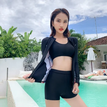 3 Piece Swimsuit Print Three Color Choice Rashguard Tummy Control Slimming Swimwear Front Zipper Beach Bathing Suits for Women
3 Piece Swimsuit Print Three Color Choice Rashguard Tummy Control Slimming Swimwear Front Zipper Beach Bathing Suits for Women