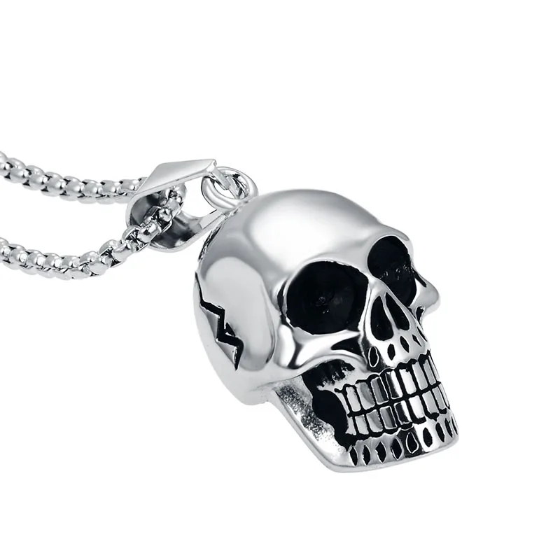 Punk Rock Silver Tone Skull Necklace Men Charm Biker Motorcycle Style Black Stainless Steel Skeleton Pendants Necklaces Jewelry
Punk Rock Silver Tone Skull Necklace Men Charm Biker Motorcycle Style Black Stainless Steel Skeleton Pendants Necklaces Jewelry