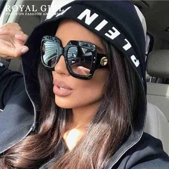 

ROYAL GIRL Vintage Square Sunglasses Women Brand Designer Luxury Oversize Acetate Sun glasses Retro Gradient Oculos ss820