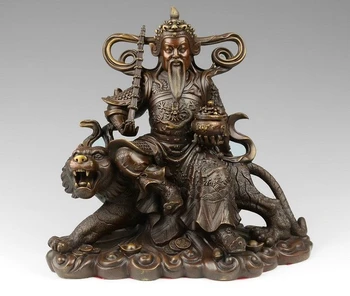 11 China Taoism Bronze Copper Zhao Gongming Buddha God Yuanbao Ride Tiger Statue
11 China Taoism Bronze Copper Zhao Gongming Buddha God Yuanbao Ride Tiger Statue