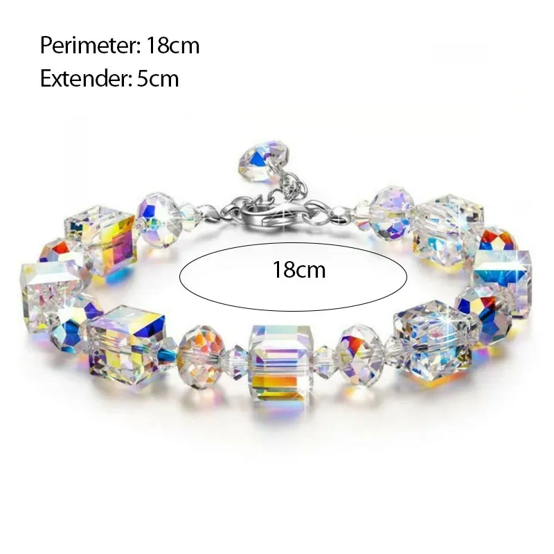 Silver Chain Bracelet Women DIY Jewelry Glass Beads Bracelets Female Wing Vintage Lovers Gifts Sky Blue 21cm Silver Chain Bracelet Women DIY Jewelry Glass Beads Bracelets Female Wing Vintage Lovers Gifts Sky Blue 21cm