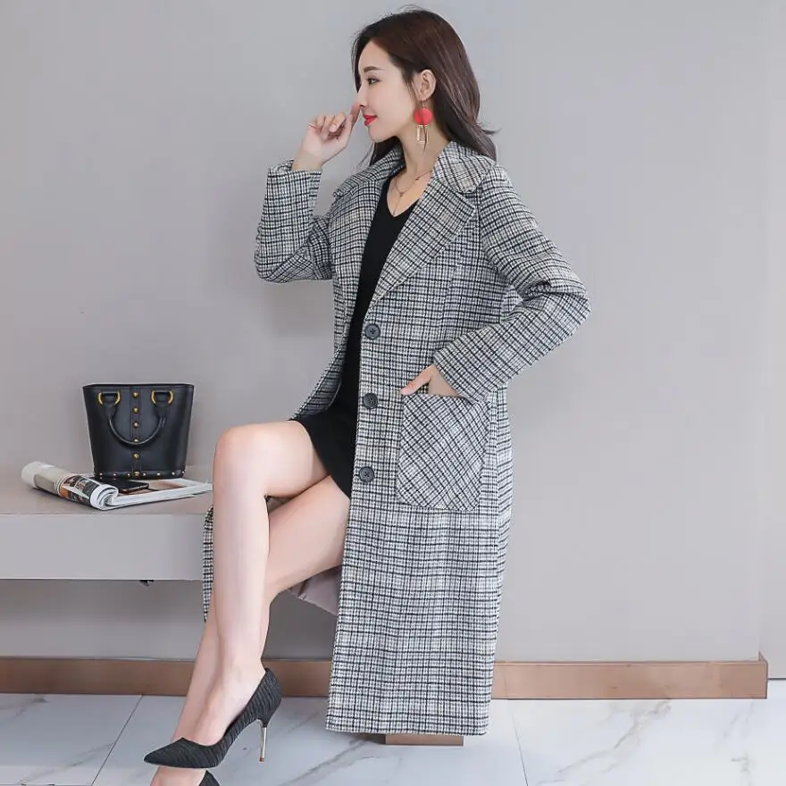 2018 Autumn & Winter off Season Retro Thousands of Birds Sub-Woolen Jacket Women's Mid-length Thick Woolen Overcoat
2018 Autumn & Winter off Season Retro Thousands of Birds Sub-Woolen Jacket Women's Mid-length Thick Woolen Overcoat
