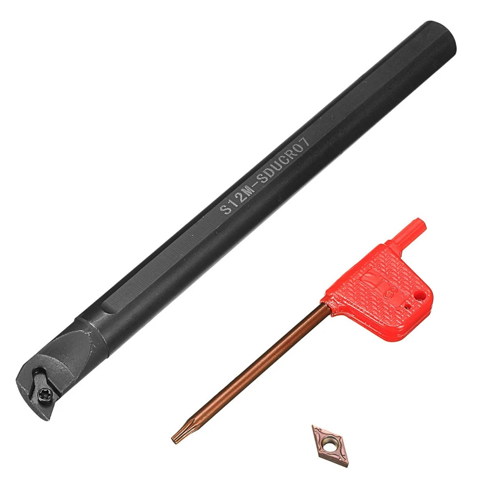 S12M-SDUCR07 Lathe Turning Tool Holder + DCMT0702 Carbide Insert + Wrench Rod Industrial Lathe Tools 
S12M-SDUCR07 Lathe Turning Tool Holder + DCMT0702 Carbide Insert + Wrench Rod Industrial Lathe Tools