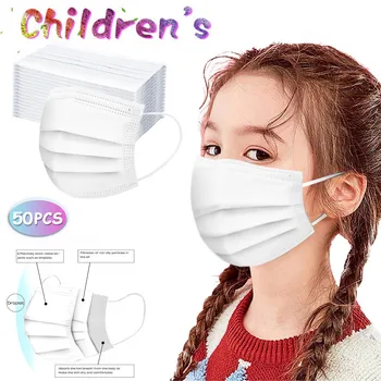 50PCS Children Disposable Face Mask Protection funda mascarilla mondkapjes 3 Layers Students White Mask For Face mondkapje masks 
50PCS Children Disposable Face Mask Protection funda mascarilla mondkapjes 3 Layers Students White Mask For Face mondkapje masks