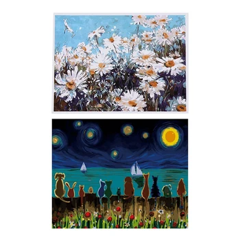 2 Set DIY Digital Painting: 1 Set White Daisies & 1 Set 16X20Inch Paint By Number Kit, Animal Feelings 
2 Set DIY Digital Painting: 1 Set White Daisies & 1 Set 16X20Inch Paint By Number Kit, Animal Feelings