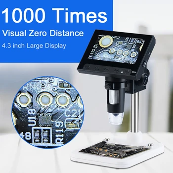 1000X Digital Electronic Microscope 4.3'' HD LCD Display Portable Microscope LED Digital Magnifier Repairing Soldering Tool
1000X Digital Electronic Microscope 4.3'' HD LCD Display Portable Microscope LED Digital Magnifier Repairing Soldering Tool