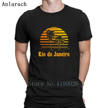 

Rio De Janeiro Brazil Sunset Palms Trees T-Shirt Spring Gift Euro Size S-3xl T Shirt For Men Printing Trend Male