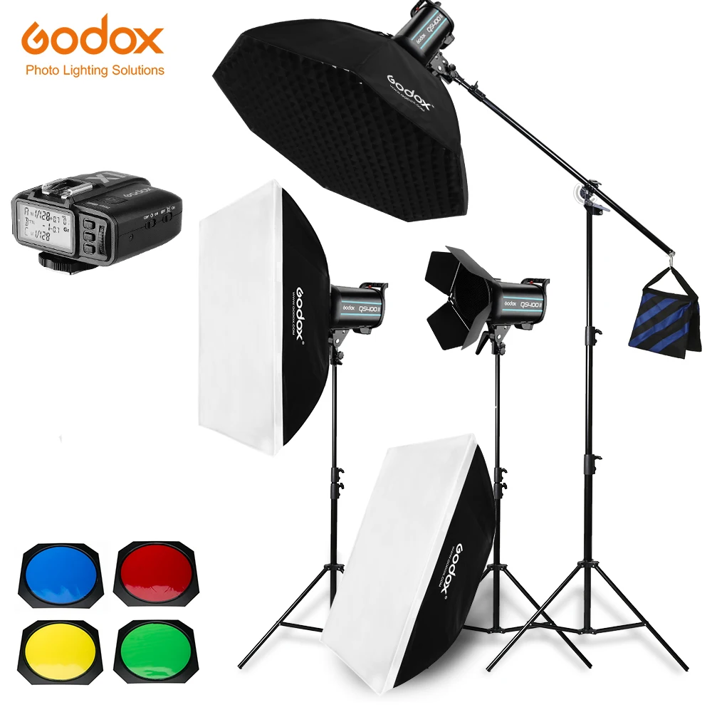 3x Godox QS400II / QS600II /QS800II / QS1200II 2.4G Wireless X1T Transmitter Studio Strobe Flash Light Set Softbox Lighting Kit
3x Godox QS400II / QS600II /QS800II / QS1200II 2.4G Wireless X1T Transmitter Studio Strobe Flash Light Set Softbox Lighting Kit